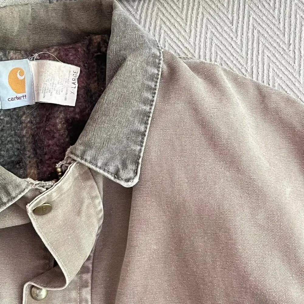 Carhartt Duck Canvas Tan Detroit Jacket Blanket Line Corduroy Collar M Union USA - Picture 5 of 6